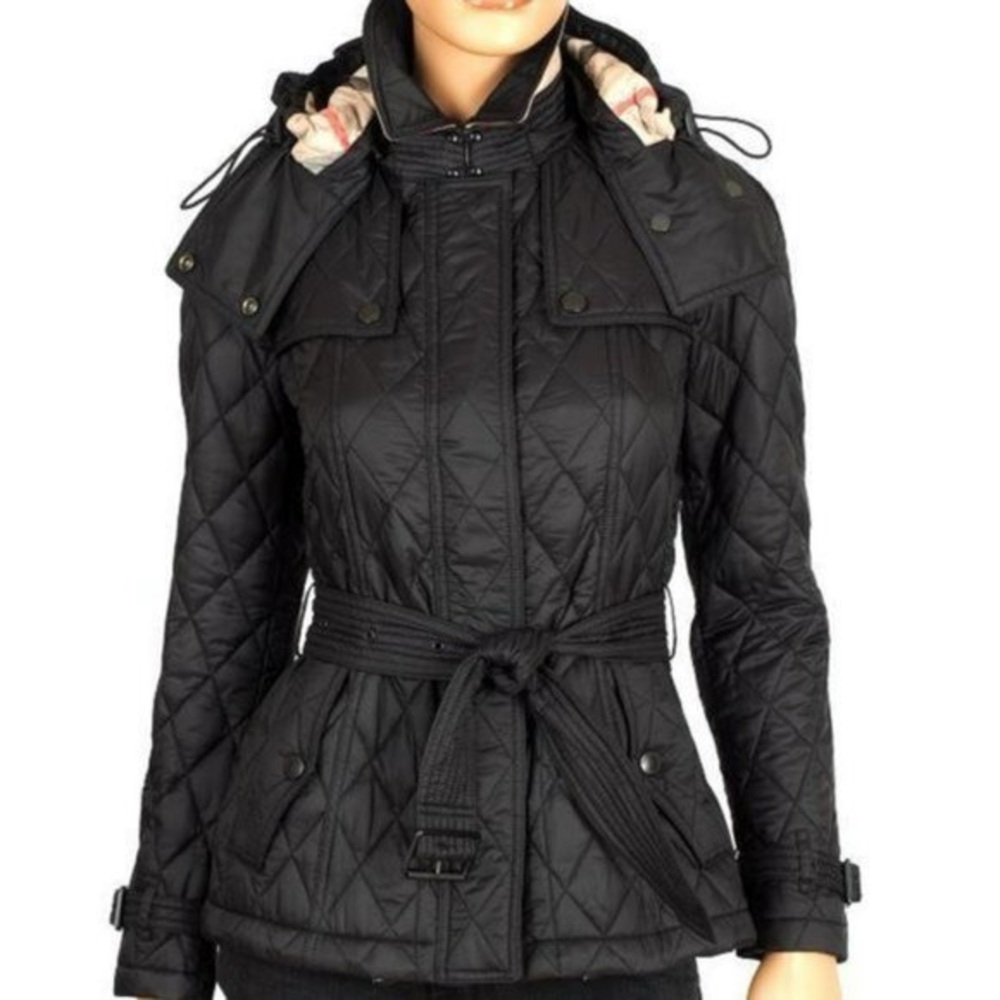 Burberry Finsbridge Hooded Quilted Short Jacket Black Size XS